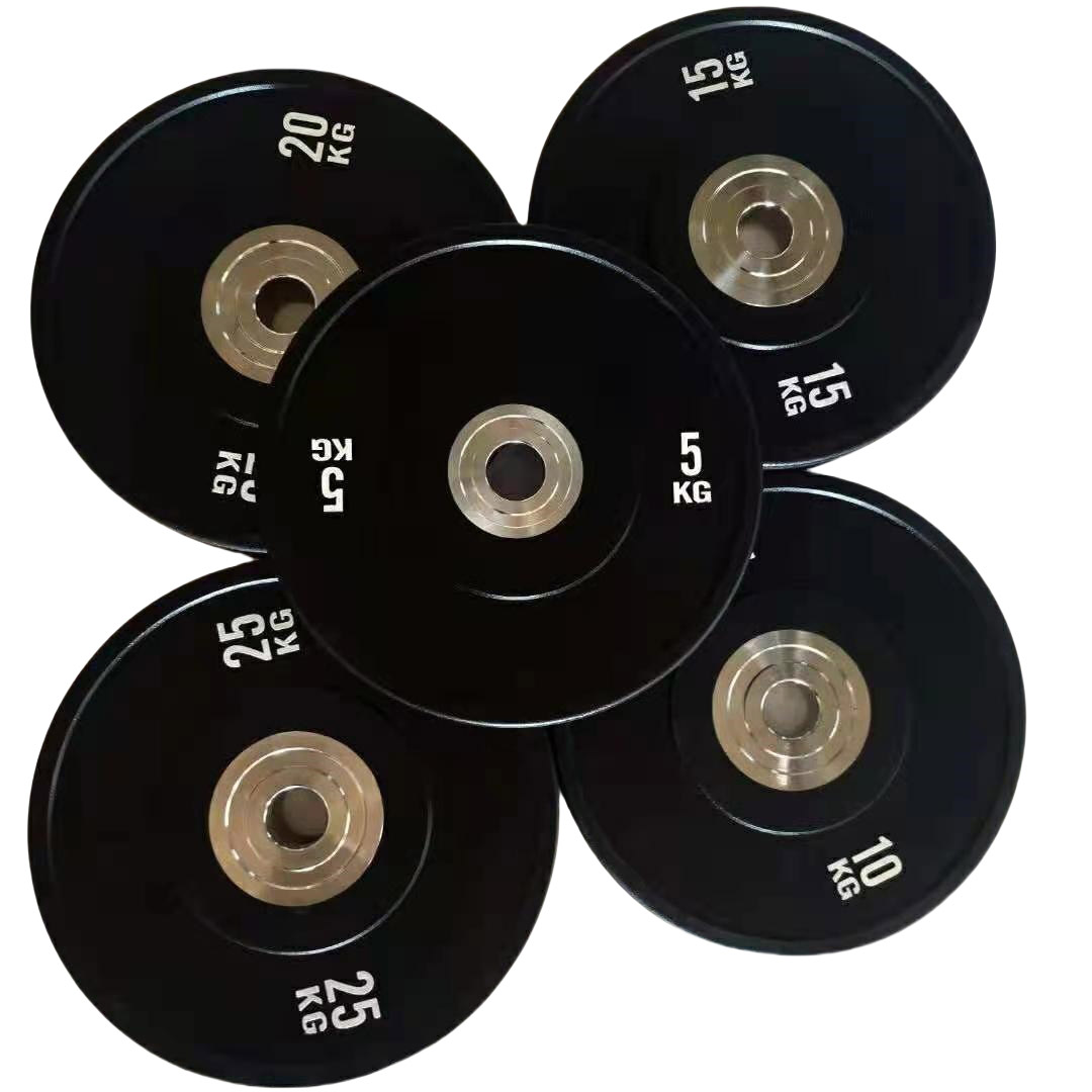 Black Wheel Hub Type Full Rubber Gummed Barbell Plate